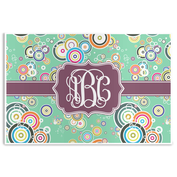 Custom Colored Circles Disposable Paper Placemats (Personalized)