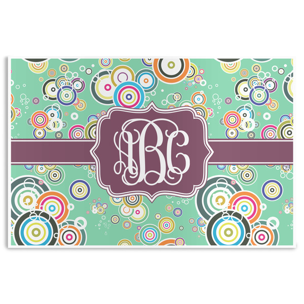 Custom Colored Circles Disposable Paper Placemats (Personalized)