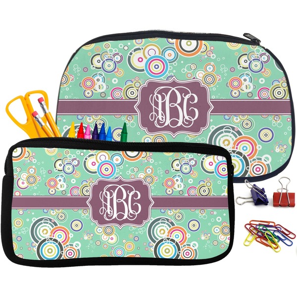 Colored Circles Pencil / School Supplies Bags Small and Medium