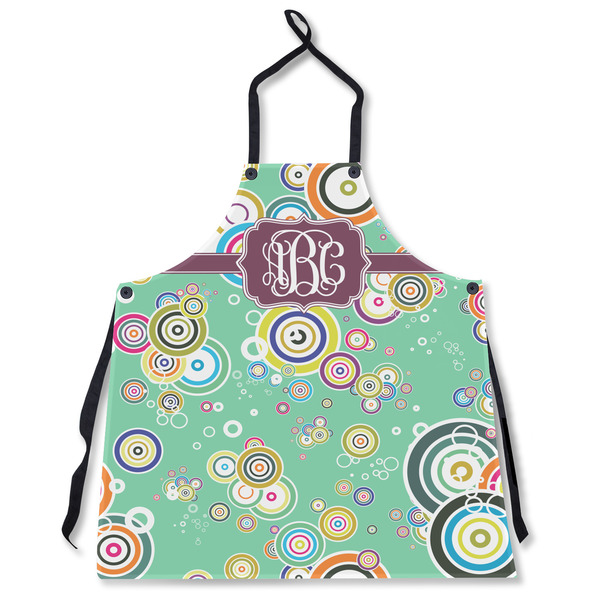 Custom Colored Circles Apron Without Pockets w/ Monogram
