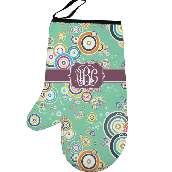 Custom Colored Circles Left Oven Mitt (Personalized)