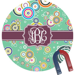 Colored Circles Round Fridge Magnet (Personalized)