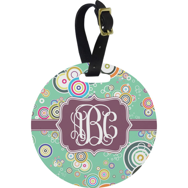 Custom Colored Circles Plastic Luggage Tag - Round (Personalized)