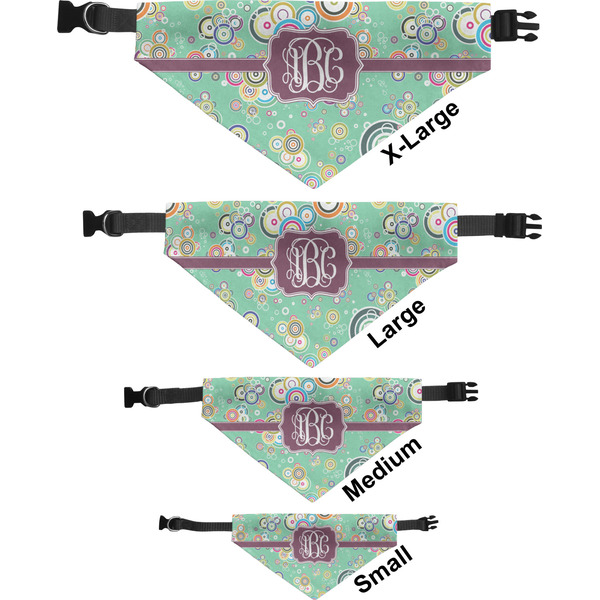 Colored Circles Pet Bandana Sizes