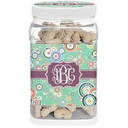 Colored Circles Dog Treat Jar (Personalized)