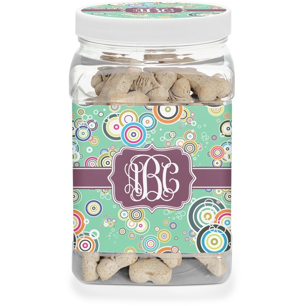 Custom Colored Circles Dog Treat Jar (Personalized)