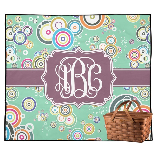 Custom Colored Circles Outdoor Picnic Blanket (Personalized)