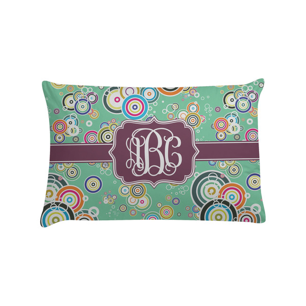 Custom Colored Circles Pillow Case - Standard w/ Monogram