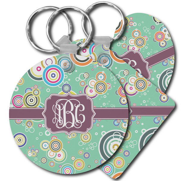 Custom Colored Circles Plastic Keychain (Personalized)