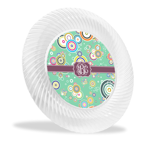 Custom Colored Circles Plastic Party Dinner Plates - 10" (Personalized)