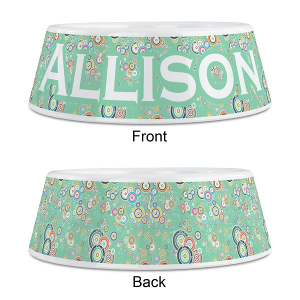 Colored Circles Plastic Pet Bowls - Medium - APPROVAL