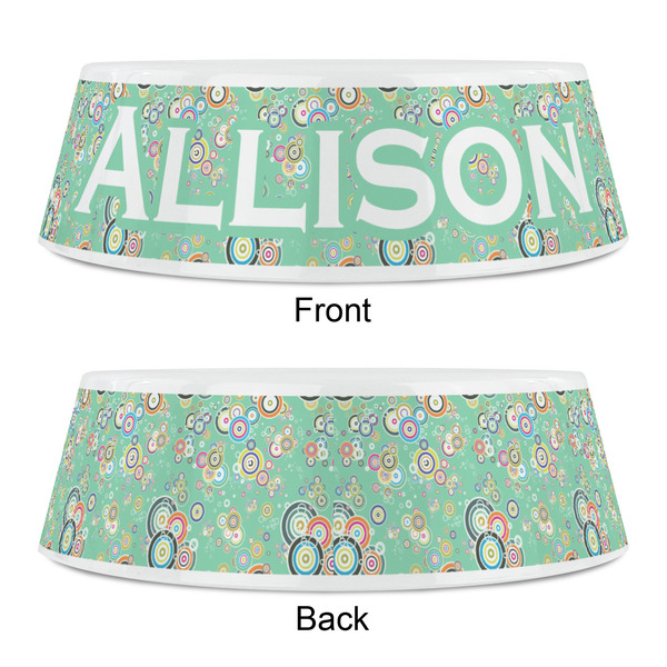 Colored Circles Plastic Pet Bowls - Small - APPROVAL