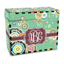 Colored Circles Wood Recipe Box - Full Color Print (Personalized)