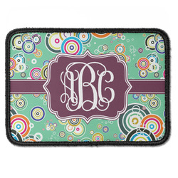 Colored Circles Iron On Rectangle Patch w/ Monogram