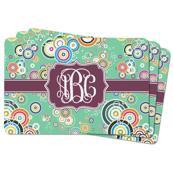 Colored Circles Rectangular Fridge Magnet - THREE