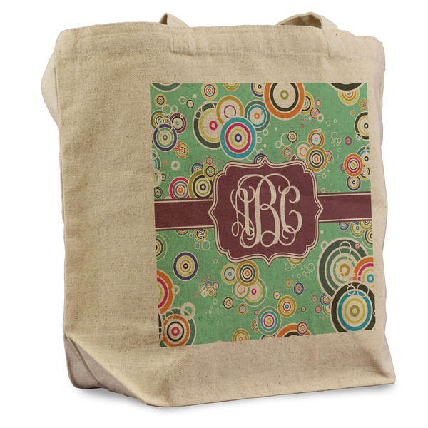 Custom Colored Circles Reusable Cotton Grocery Bag (Personalized)