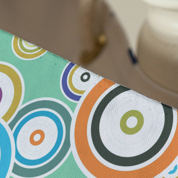 Colored Circles Large Rope Tote - Close Up View