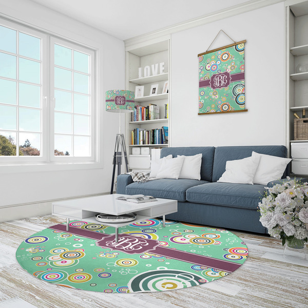 Colored Circles Round Area Rug - IN CONTEXT
