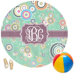 Colored Circles Round Beach Towel (Personalized)