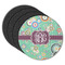 Colored Circles Round Rubber Backed Coasters - Set of 4 (Personalized)
