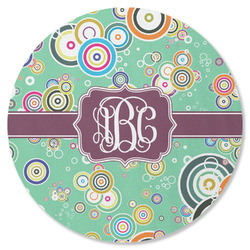 Colored Circles Round Rubber Backed Coaster (Personalized)
