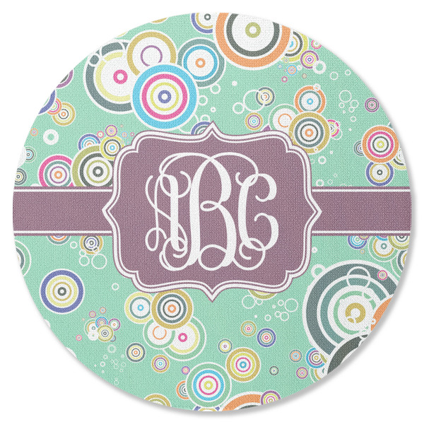 Custom Colored Circles Round Rubber Backed Coaster (Personalized)