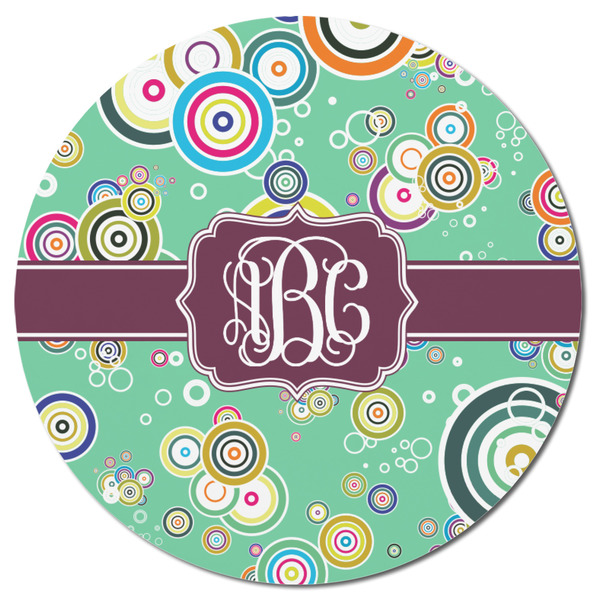 Colored Circles Round Fridge Magnet - FRONT