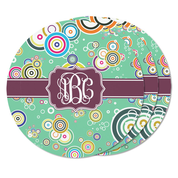 Colored Circles Round Fridge Magnet - THREE