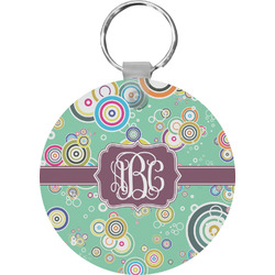 Colored Circles Round Plastic Keychain (Personalized)