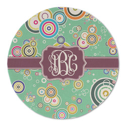 Colored Circles Round Linen Placemat - Single Sided (Personalized)