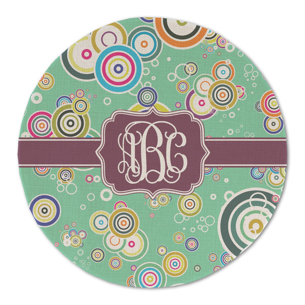 Custom Colored Circles Round Linen Placemat (Personalized)