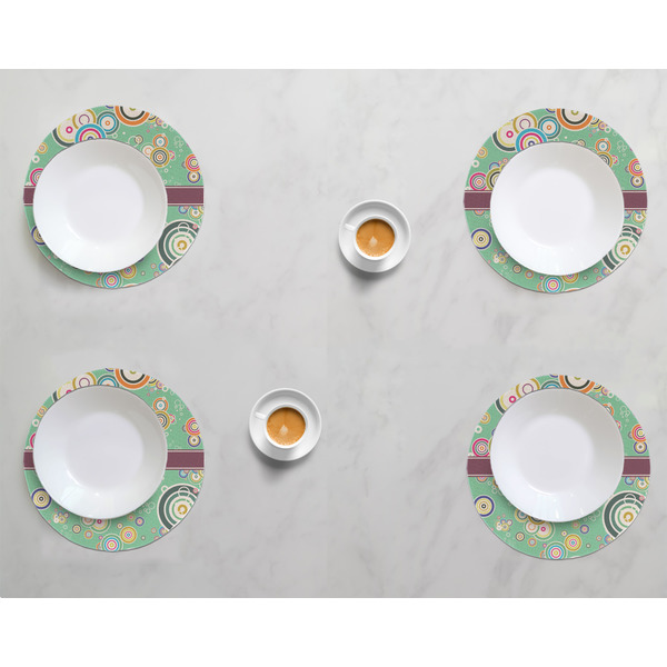 Colored Circles Round Linen Placemats - LIFESTYLE (set of 4)
