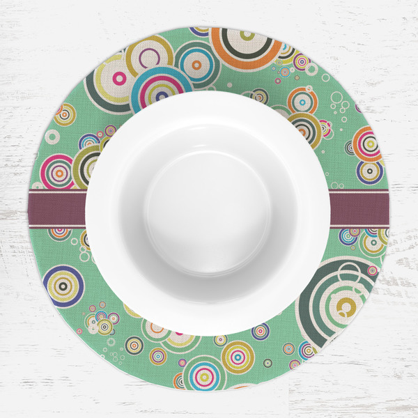 Colored Circles Round Linen Placemats - LIFESTYLE (single)