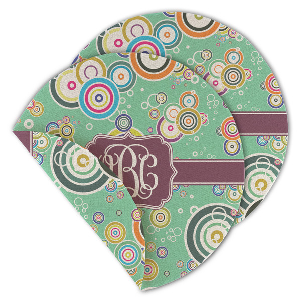 Custom Colored Circles Round Linen Placemat - Double Sided (Personalized)