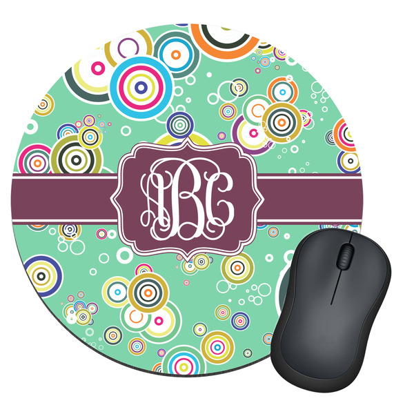 Custom Colored Circles Round Mouse Pad (Personalized)