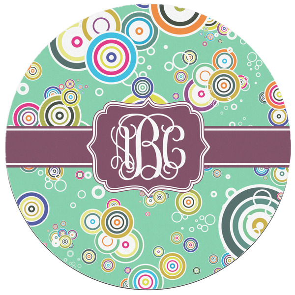 Colored Circles Round Mousepad - APPROVAL