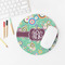 Colored Circles Round Mousepad - LIFESTYLE 2