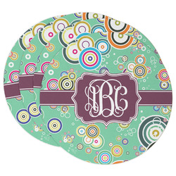 Colored Circles Round Paper Coasters w/ Monograms