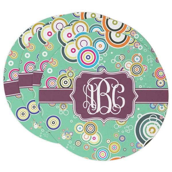 Custom Colored Circles Round Paper Coasters w/ Monograms