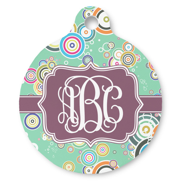 Custom Colored Circles Round Pet ID Tag (Personalized)