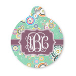 Colored Circles Round Pet ID Tag - Small (Personalized)