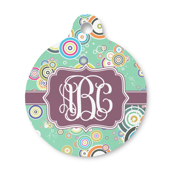 Custom Colored Circles Round Pet ID Tag - Small (Personalized)