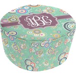 Colored Circles Round Pouf Ottoman (Personalized)