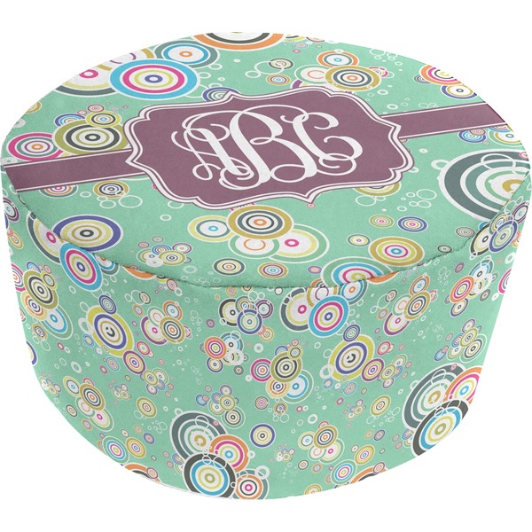 Custom Colored Circles Round Pouf Ottoman (Personalized)