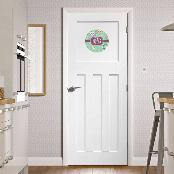 Colored Circles Round Wall Decal on Door