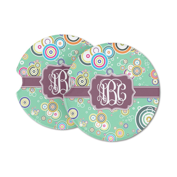 Custom Colored Circles Sandstone Car Coasters (Personalized)