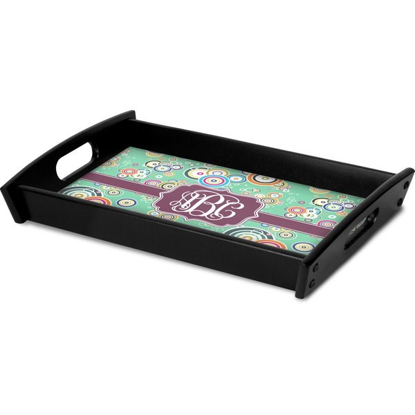 Colored Circles Serving Tray Black - Corner