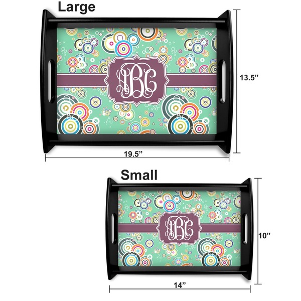Colored Circles Serving Tray Black Sizes