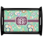 Colored Circles Black Wooden Tray - Small (Personalized)