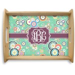 Colored Circles Natural Wooden Tray - Large (Personalized)